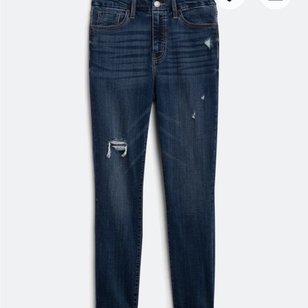 Dark Blue Distressed Women's Skinny Jeans